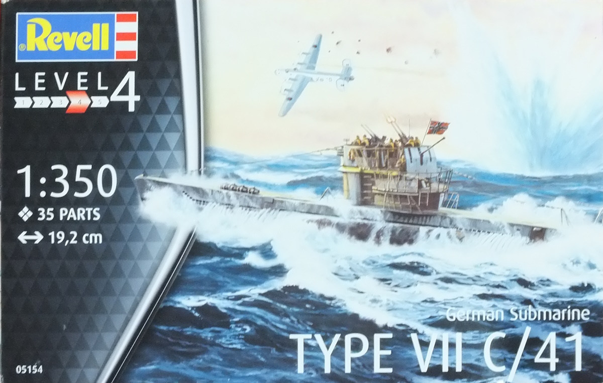 Revell 1/350 German Submarine Type VII C/41 (05154) In-Box Review and History